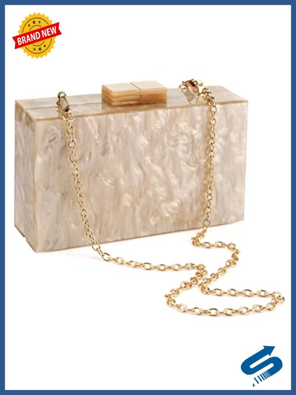 Acrylic Marbling Clutch Purses for Women Elegant Banquet Evening Crossbody Bag